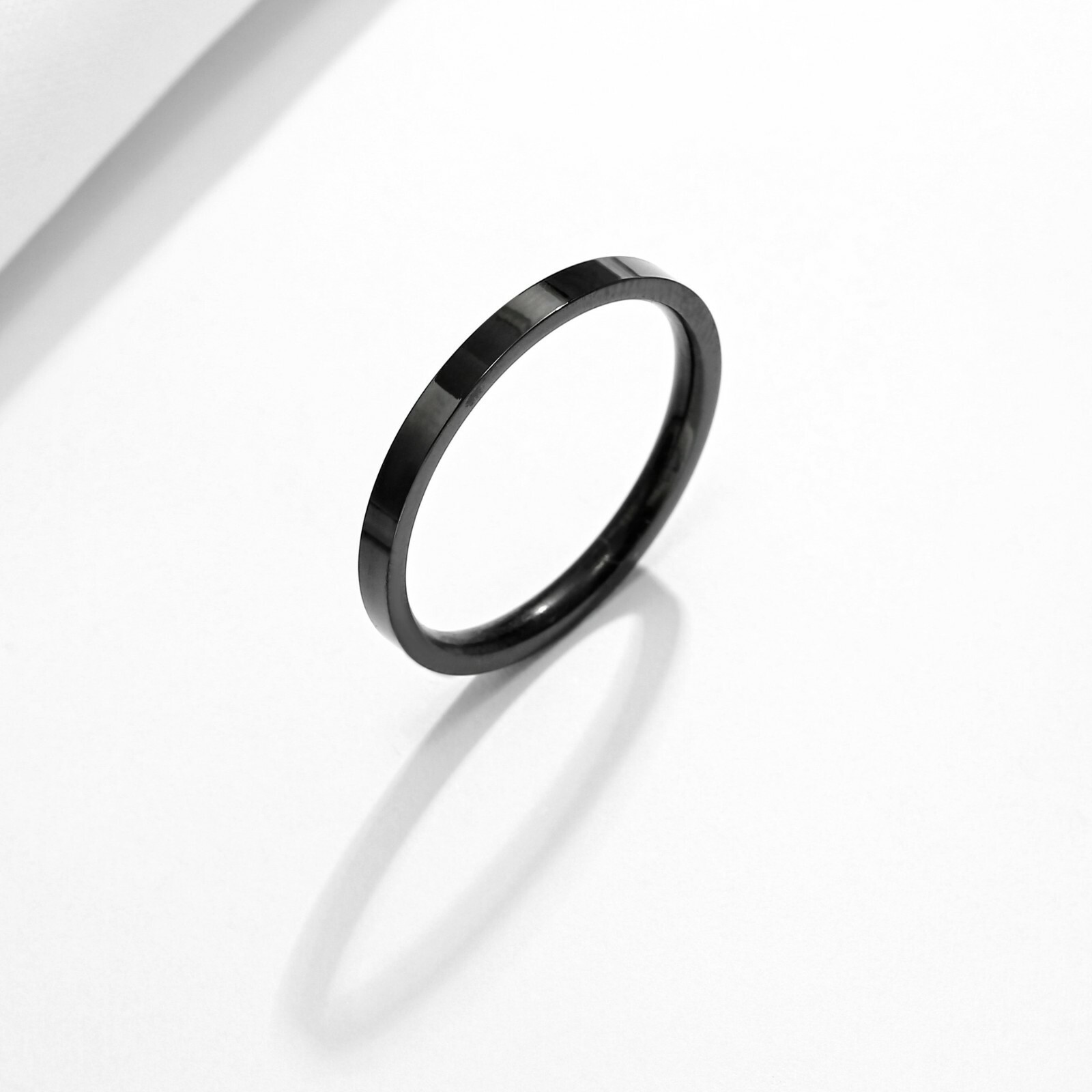 Womens 3mm Thin Simple Ring Plain Band Trendy Jewelry Stainless Steel Size 5-9