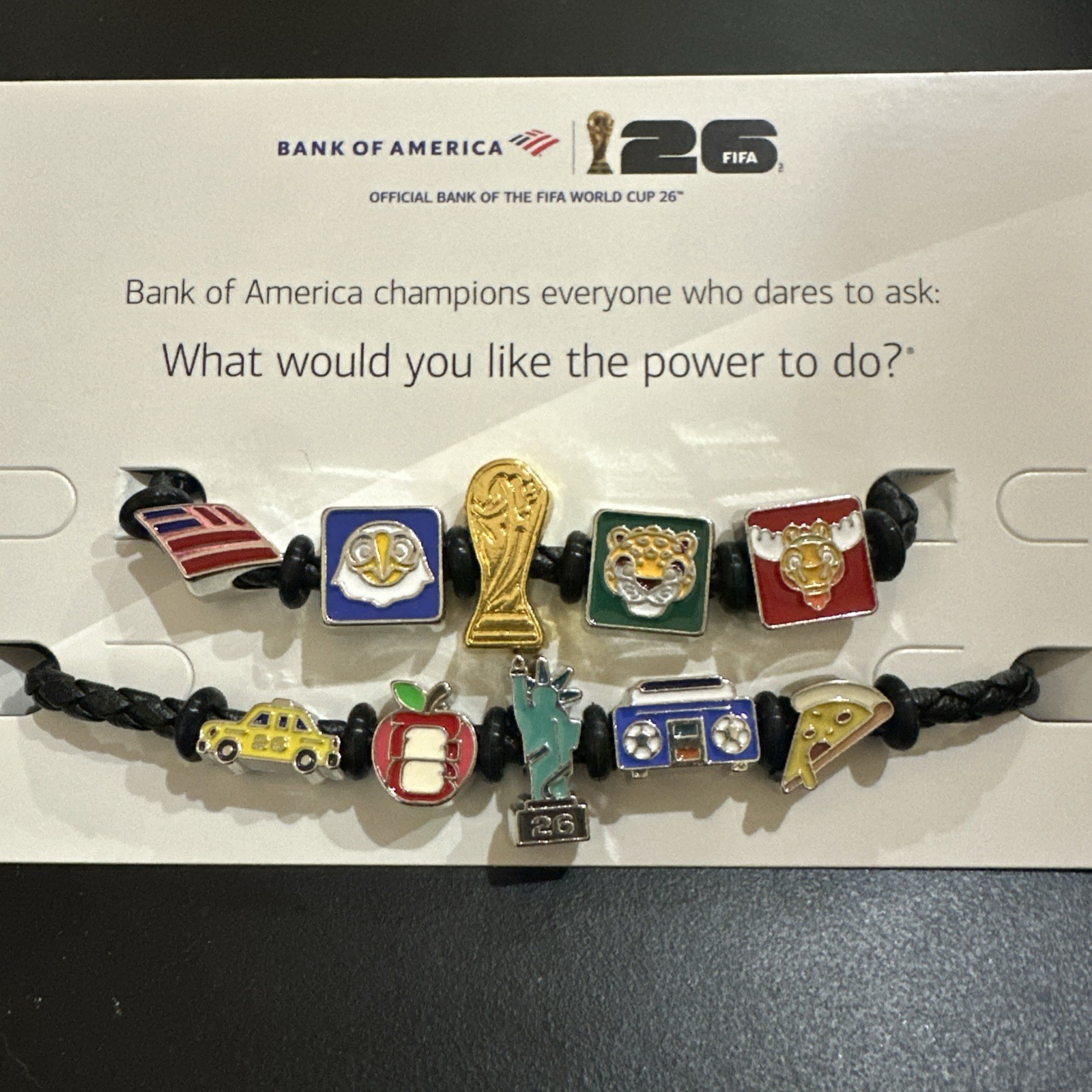 2026 FIFA World Cup Bank of America Charm Bracelets (2) New York City Exclusive