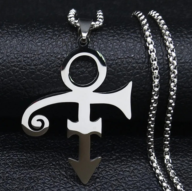 New Prince Love Symbol Necklace Large Stainless Pendant Peace Rip Memorial