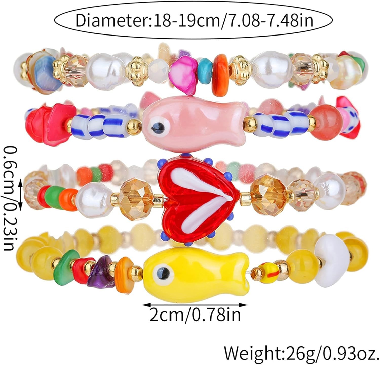 Ocean-themed Stretch Bracelet Set – Perfect Accessory for Tropical Getaways