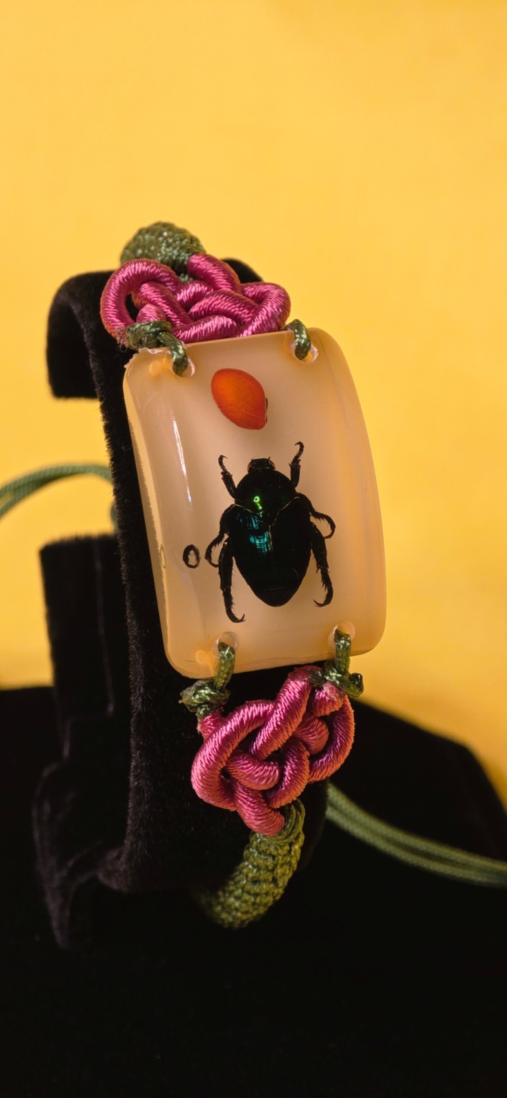‘Blue Cockchafer Beetle’ Resin Lucite Drop BRACELET ~ GLOW IN THE DARK!!!!