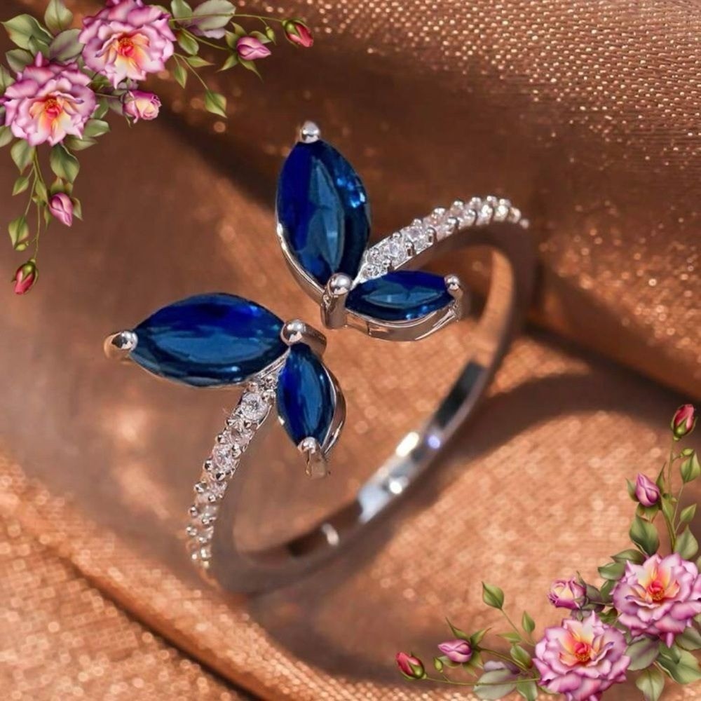Copper Butterfly Decor Cuff Ring