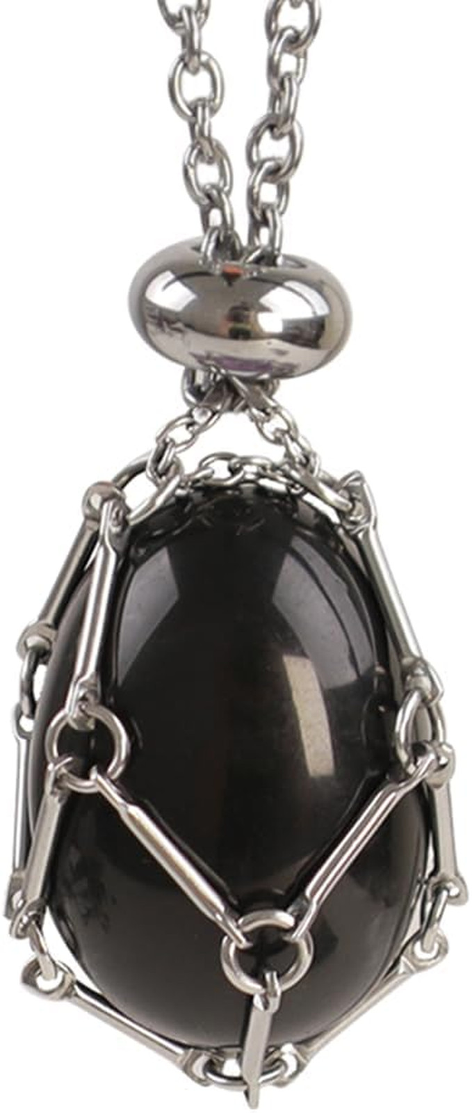 Handmade Crystal Holder Necklace – Stainless Steel Cage for Stone, Crystal Penda