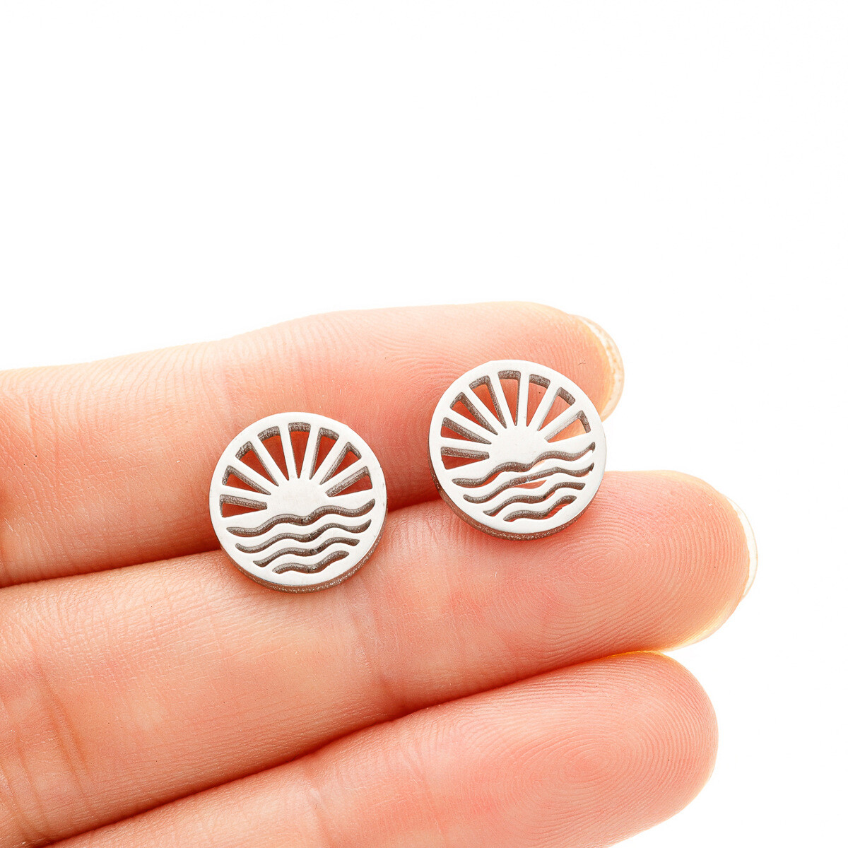 2pairs stainless steel Sunshine earrings 4 colors Jewelry Wholesale FJS229-717