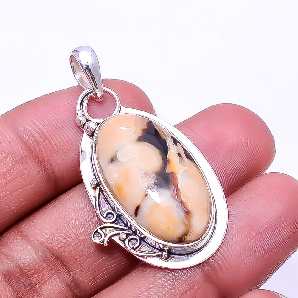 Petrified Peanut Wood Jasper – Australia 925 Sterling Silver Pendant 1.72″ P5164