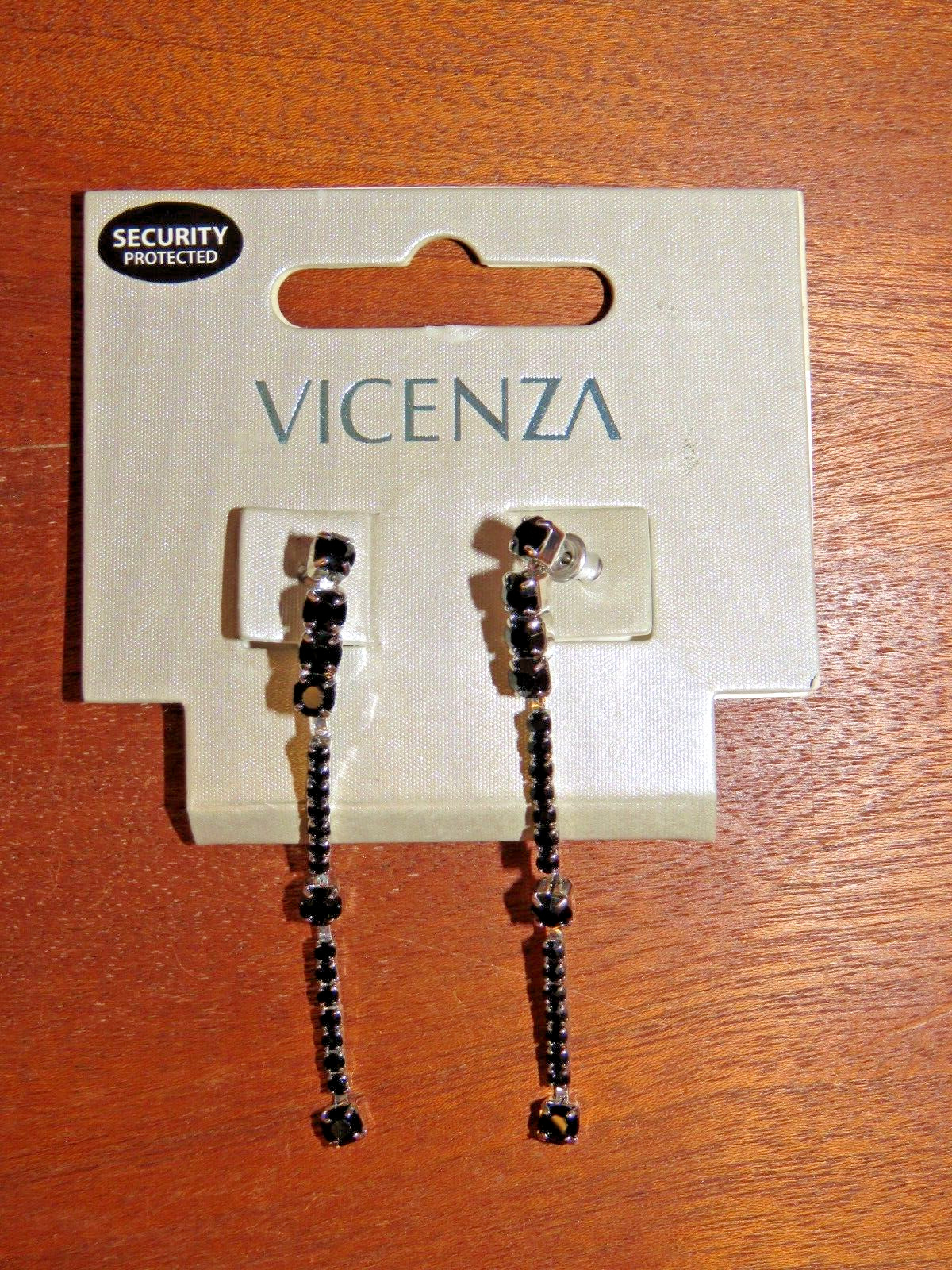 Debenhams Vicenza Costume Jewellery Silver Metal Black Gems Choker Necklace Drop
