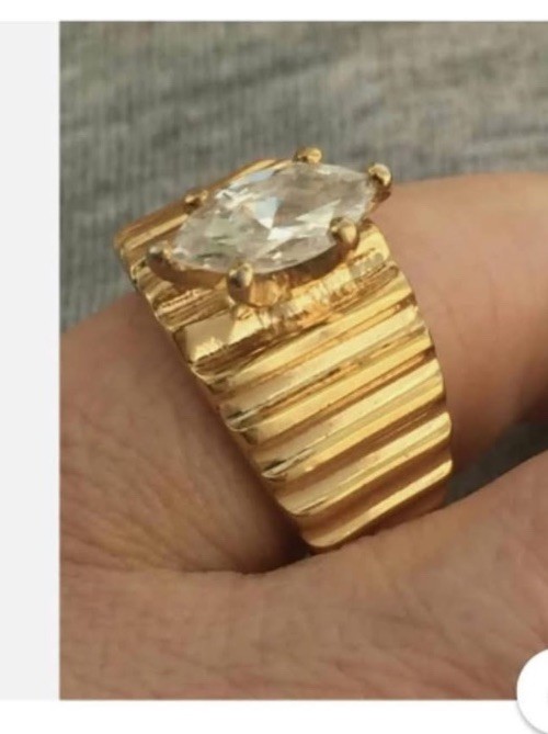 PARKLANE VINTAGE JEWELRY RING CUBIC ZERCONIA, SZ 8 MARQUISE, NEW ORIGINAL BOX