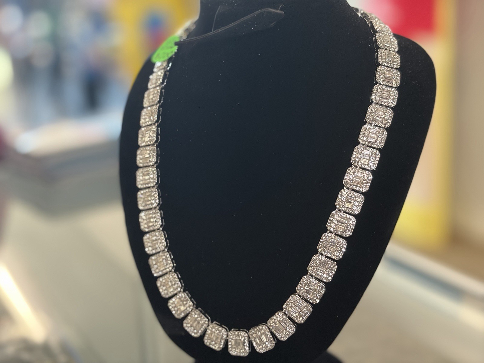 Silver Tone Pavé 925 SILVER VVS MOISSANITE 22 INCH
