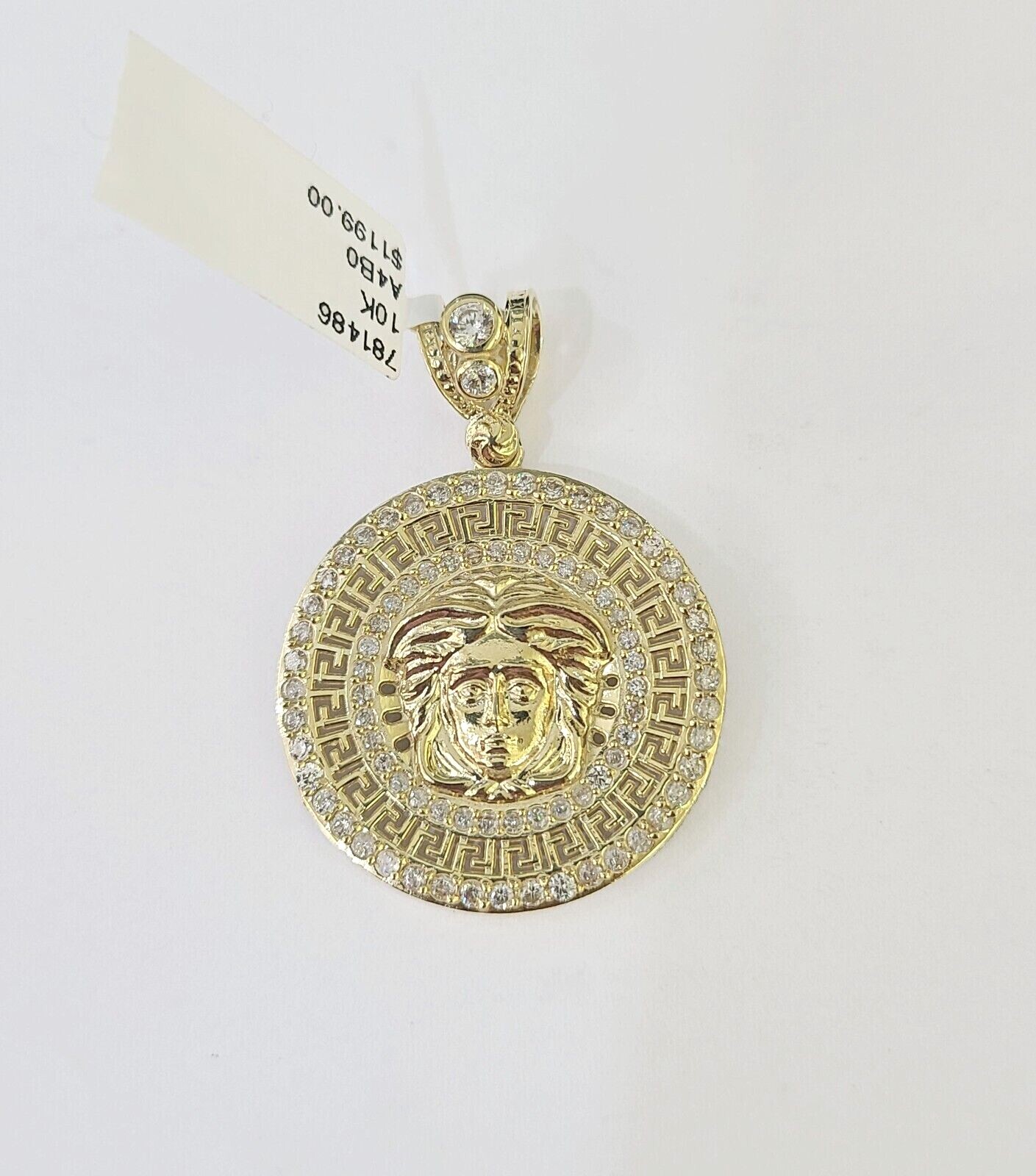 10k Yellow Gold Chain Head Charm Pendant 5mm Miami Cuban Link Necklace 18″-26″