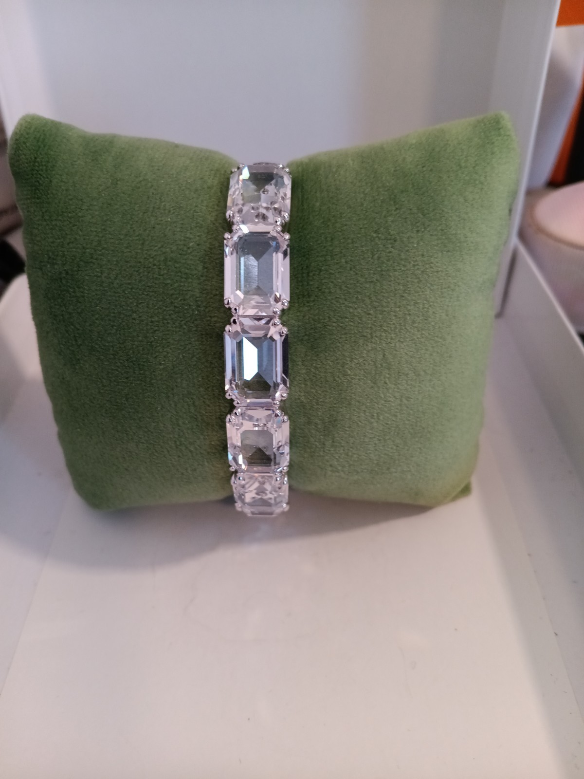 Swarovski Millenia Bangle, Octagon Cut, White, Rhodium Plated 5696322 Med New
