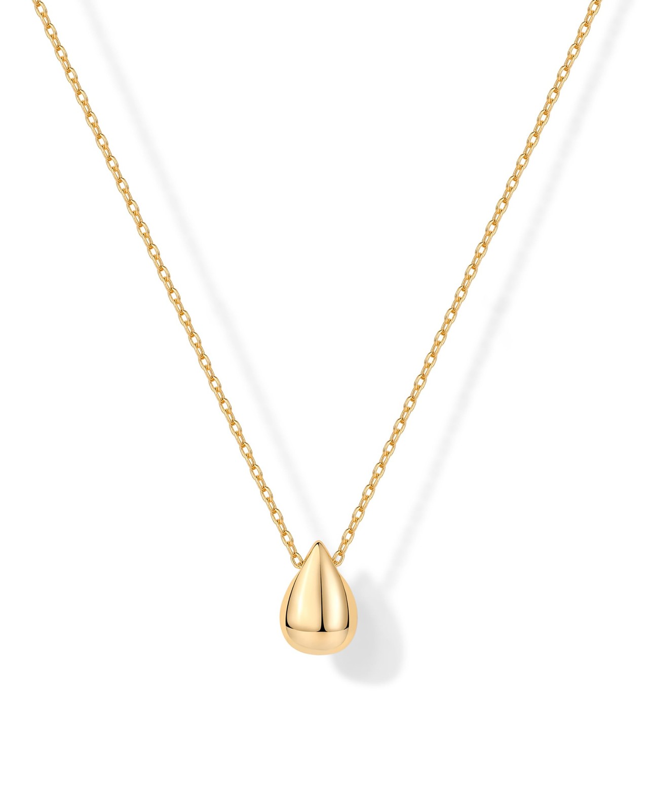 PAVOI Dainty Pendant Necklace for Women, 14K Gold 19 Inches, Yellow