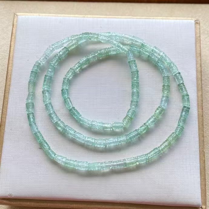 4.5*3mm Natural Green Tourmaline Crystal Quartz Beads Bracelet AAAA