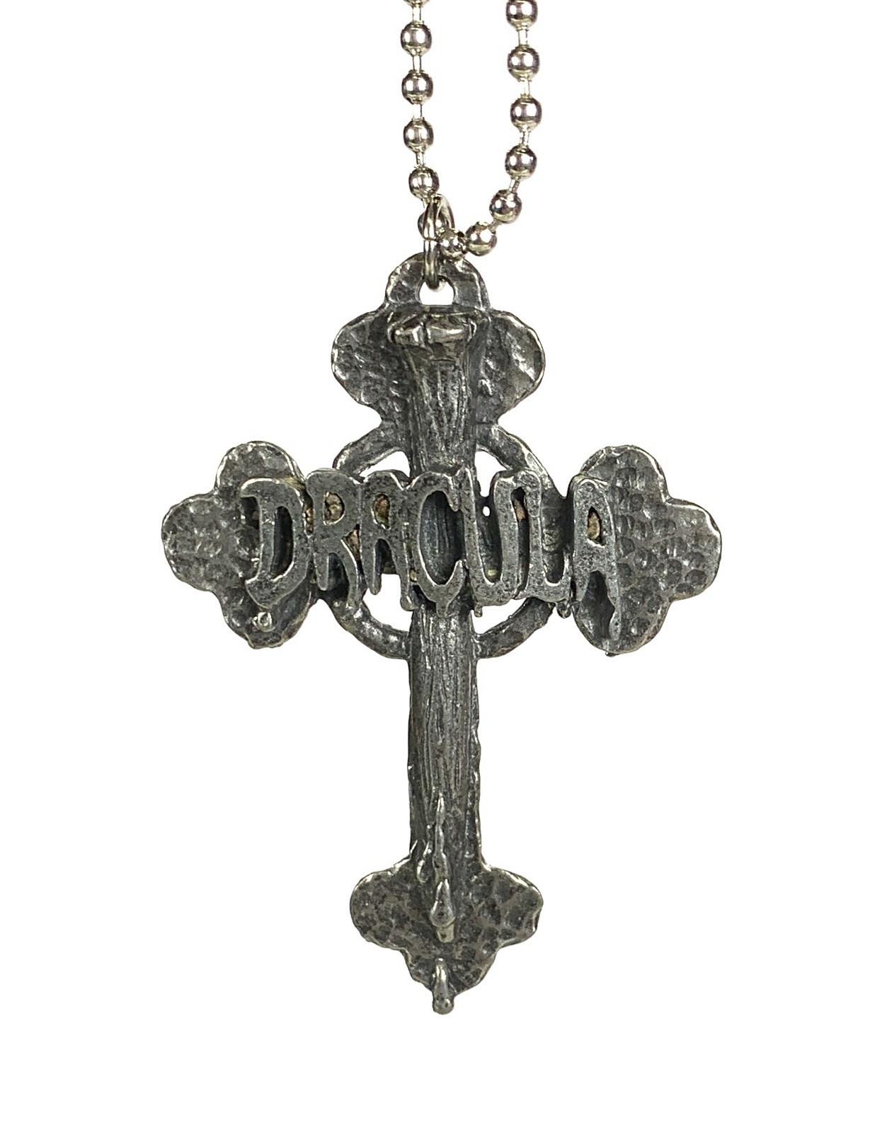 Dracula Cross Skull Vampire Bat Pendants Ball Chain Set of 2 Necklaces a