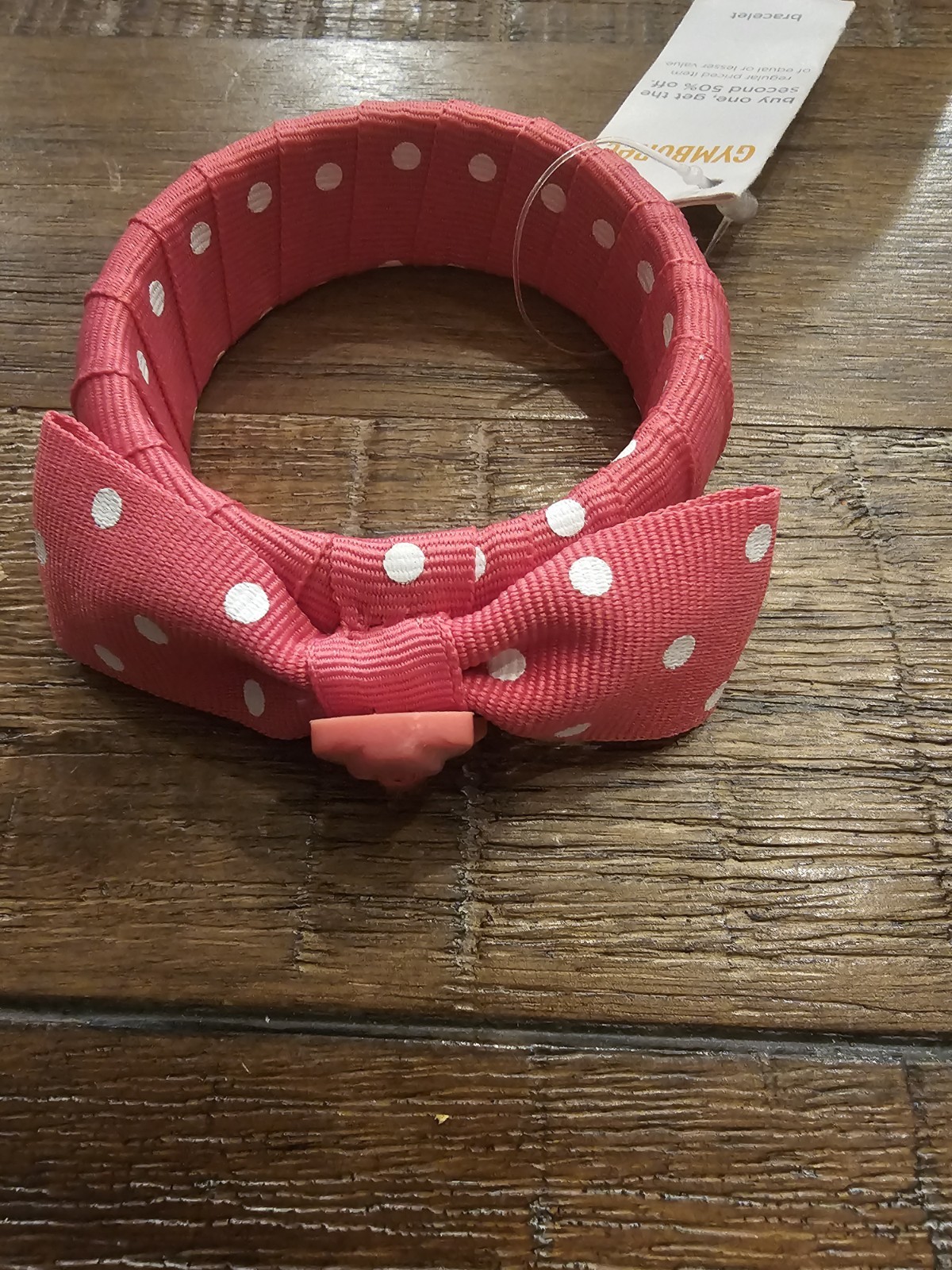 NWT Gymboree Girl’s Bright Tulip Pink Tulip Polka Dot Bangle Bracelet