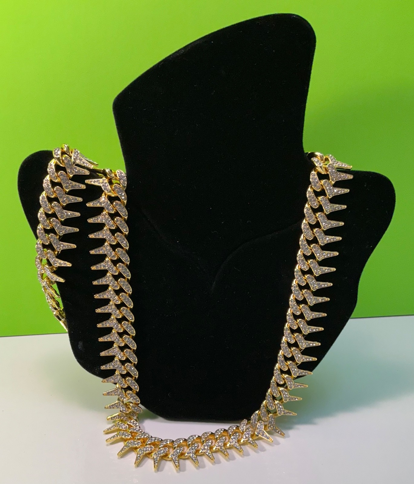 New Spike Chain Necklace 20 inches & Bracelet 8 Lot Men Women Teen Hip Hop Punk
