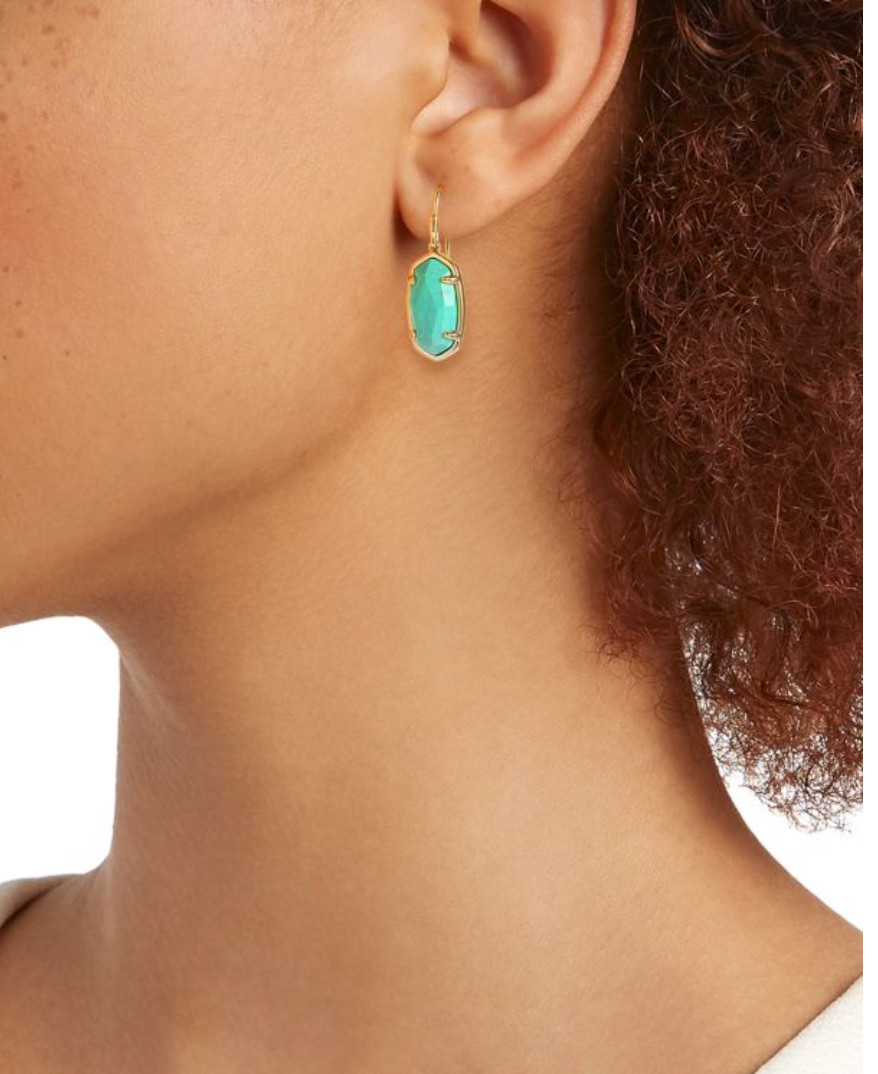 Kendra Scott W1240 Lee 18k Gold Vermeil Drop Earrings in Turquoise Magnesite