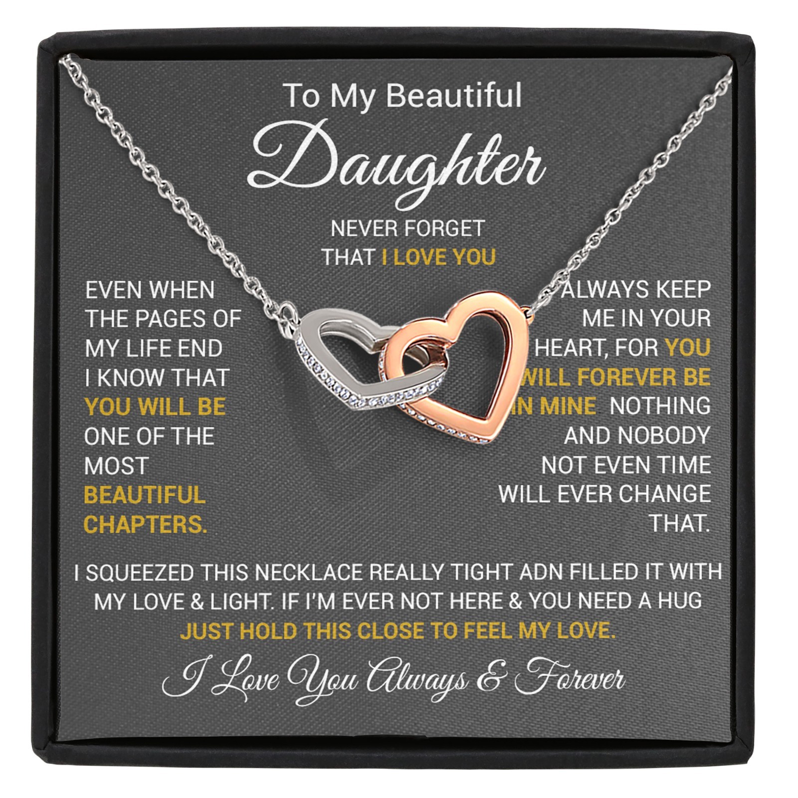 To My Daughter Necklace, Daughter Father Necklace, Daughter Gift From Dad, Mom