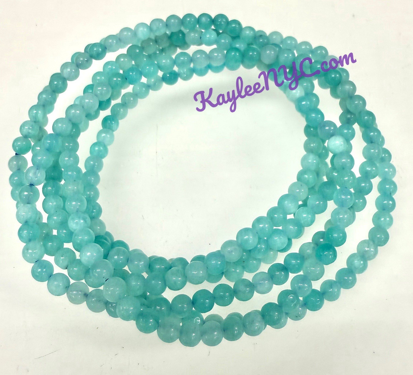 Wholesale Lot 6 Pcs Natural Amazonite 4mm 7.5” Crystal Stretch Bracelet