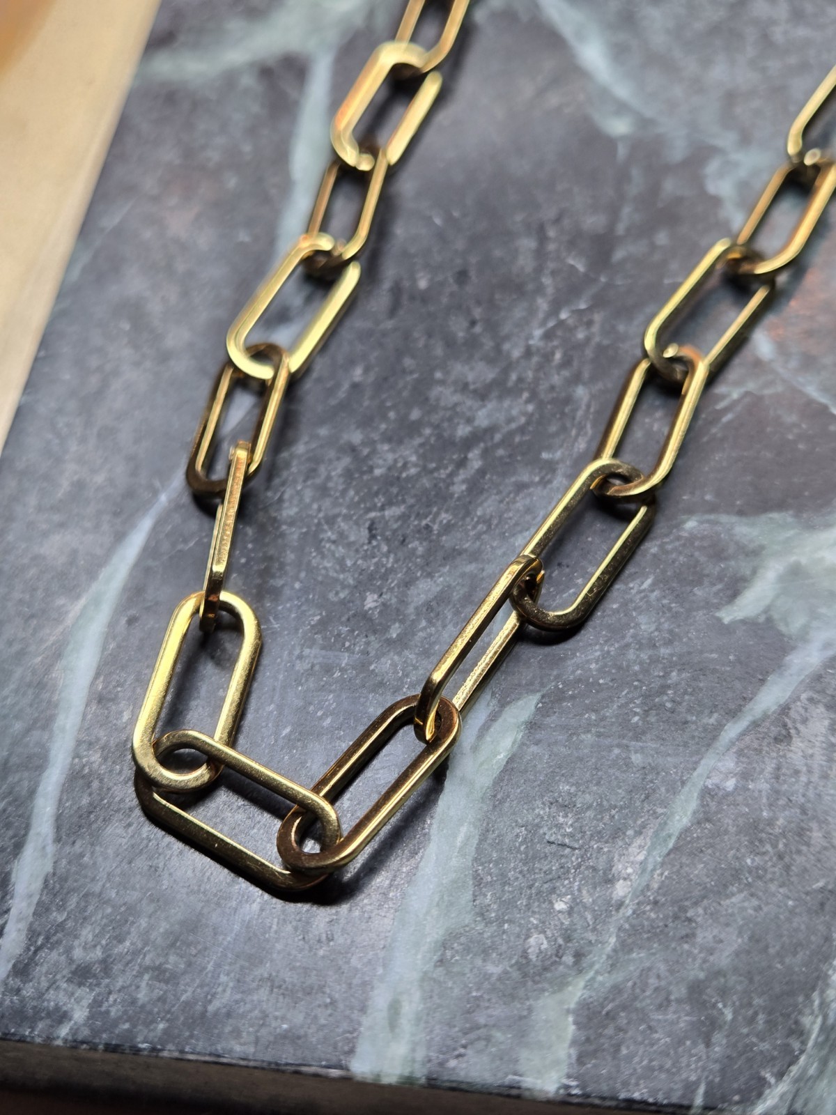 18k PVD Paperclip Necklace 6.5mm – 18in + 2in Extender