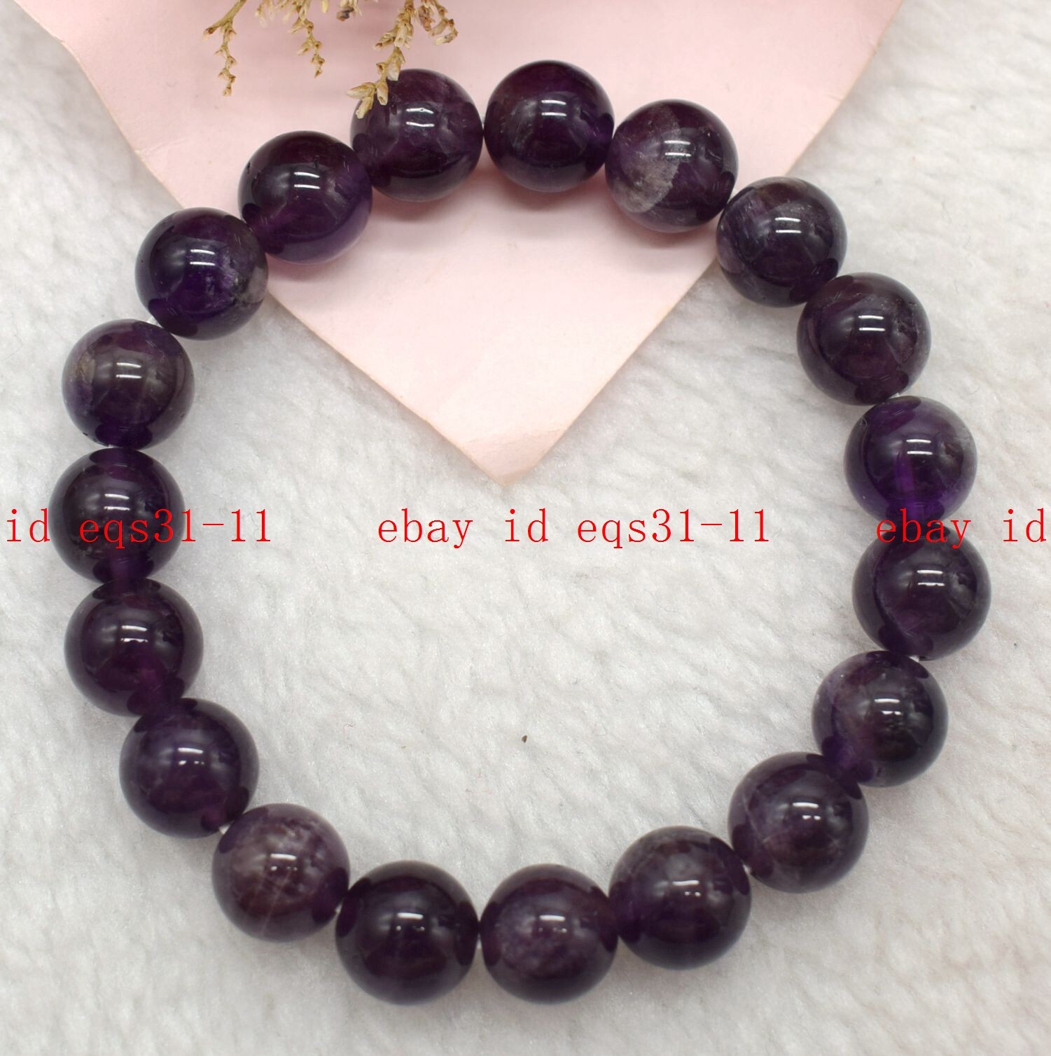 Fashion 4/6/8/10/12/14mm Amethyst Round Gemstone Beads Elastic Bracelet 7.5″ AAA