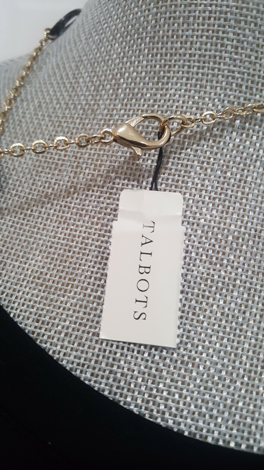 TALBOTS Women’s Tri Color Gunmetal , Gold & Silver Plated Station Necklace NWT