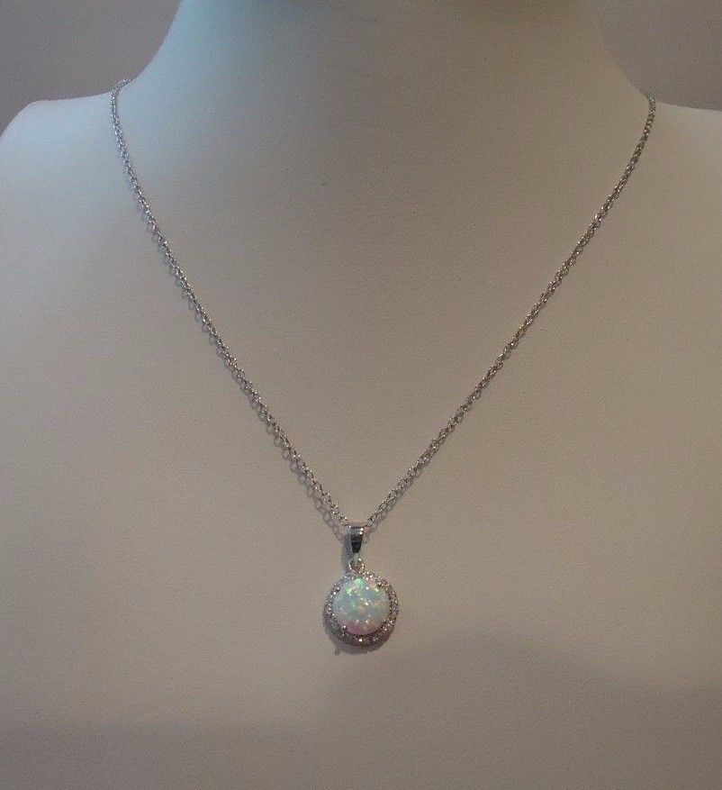 925 STERLING SILVER EARRING & NECKLACE PENDANT SET W/ 4 CTS OPAL & ACCENTS