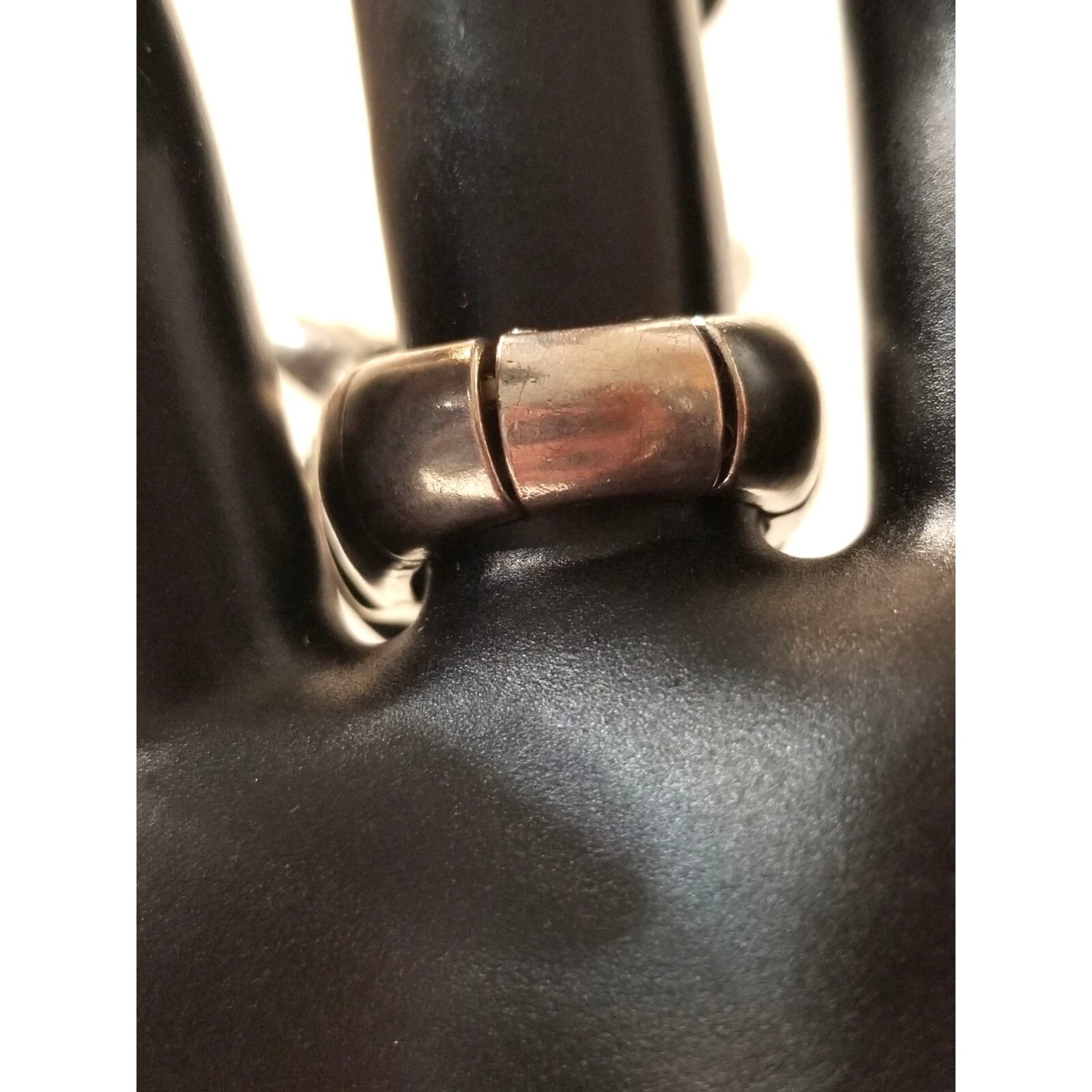 Austrian Crystal Ring Fox Silver Tone Adjustable Band Unknown Mark Statement