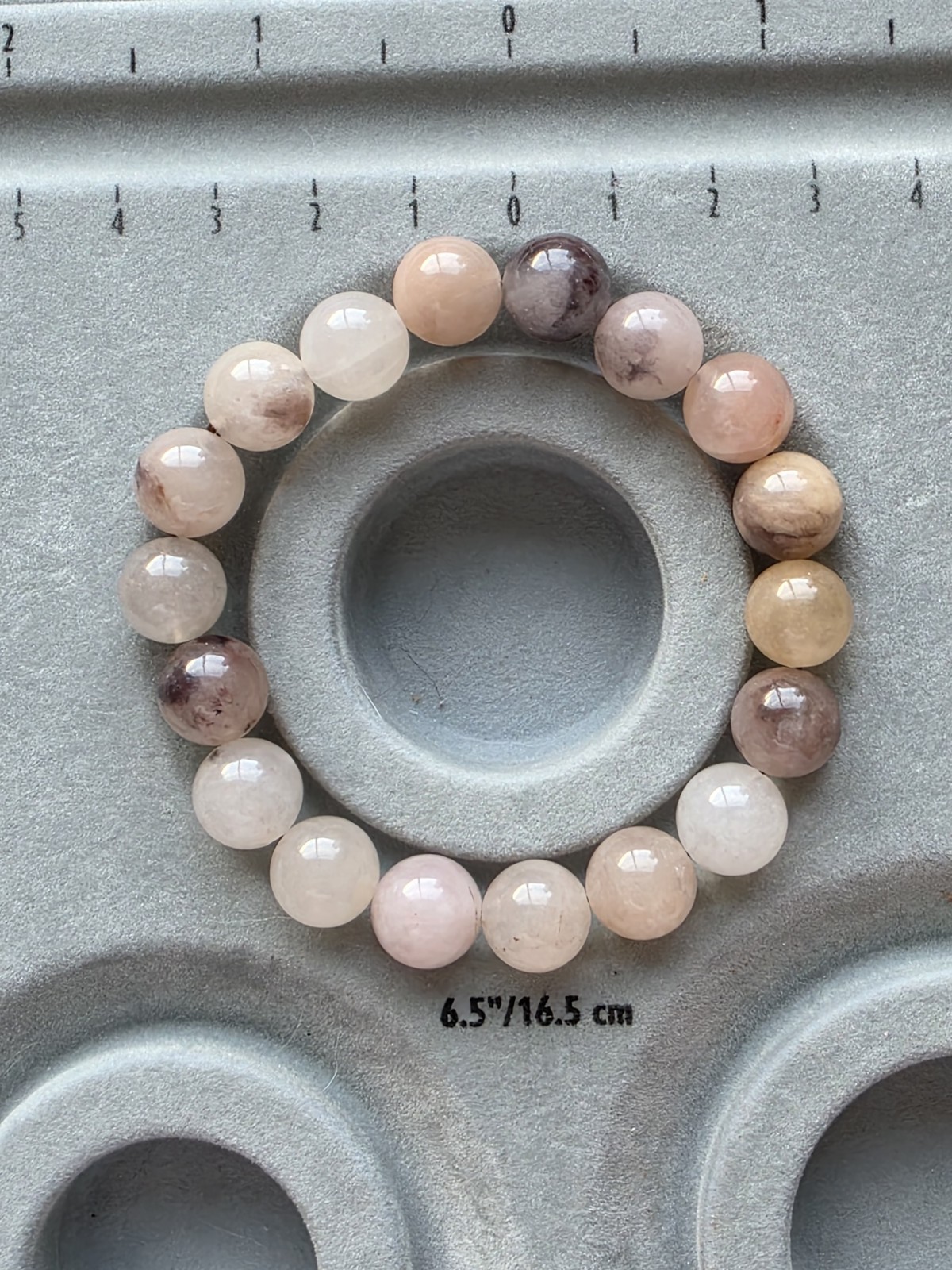 10mm Violet Jade Beaded Bracelet – 6.5″ Stretchy
