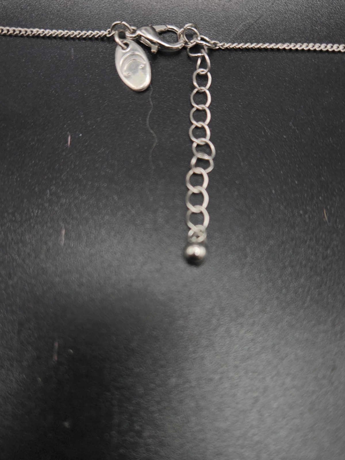 #0033 – Charming Charlie Silver Tone Y Necklace Clear Crystal Teardrop…