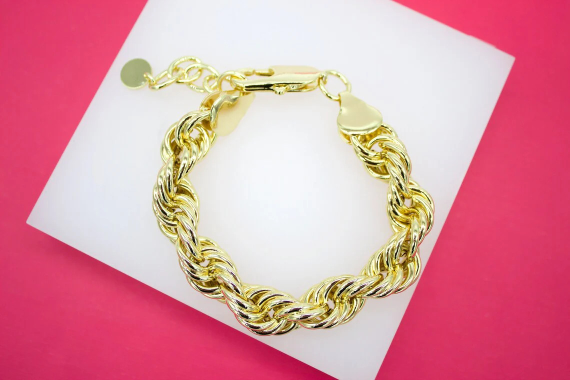 12mm Rope Chain Bracelet (I44)