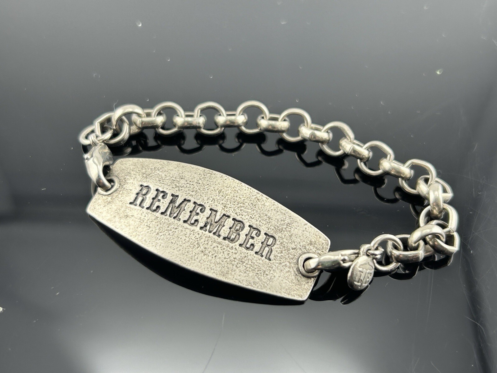 Lenny and Eva Metal ID Bracelet REMEMBER Double Lobster Hook Chain Umbrella Logo