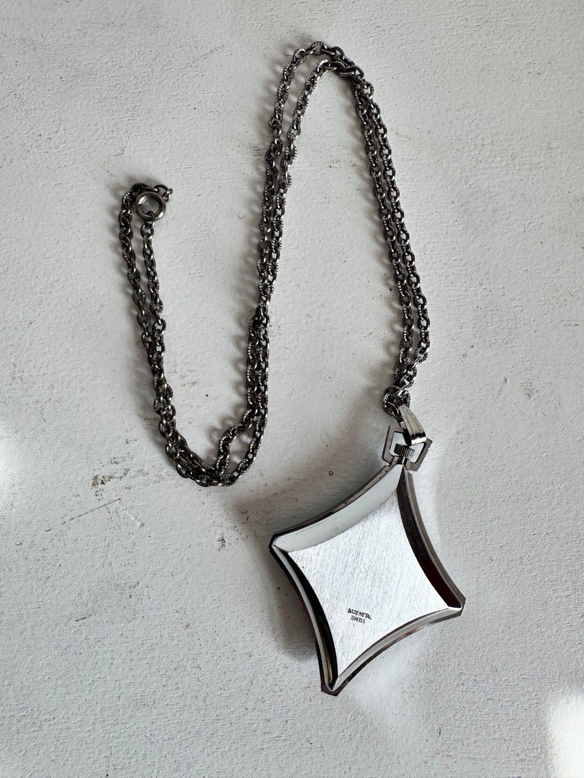 Vintage Endura Swiss Made Pendant Watch Necklace Piece Necklace MCM Modern