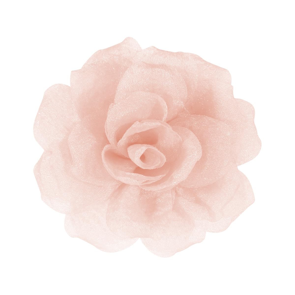 Rose Flower Brooch Hair Clip Beige 3.1in Floral Pin Barrette Women Wedding