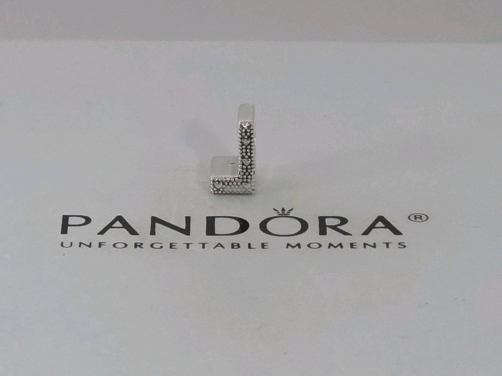 Authentic Pandora Sterling Silver Reversible BLOCK LETTER L Charm #797466