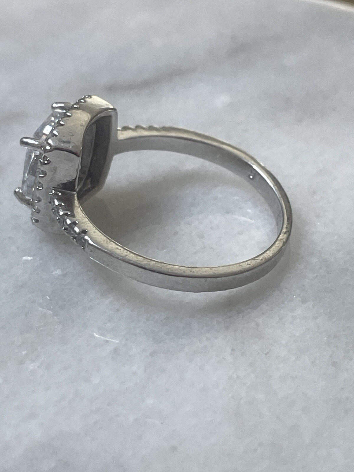 Engagement Ring S925 Sterling Silver Cubic Zerconia Size 8.5