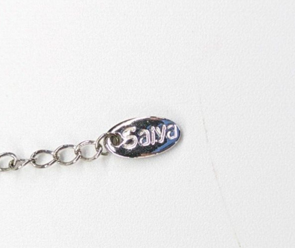 Saiya Signed Crescent Moon Stars Rhinestone Celestial Pendant Stars Necklace 18″