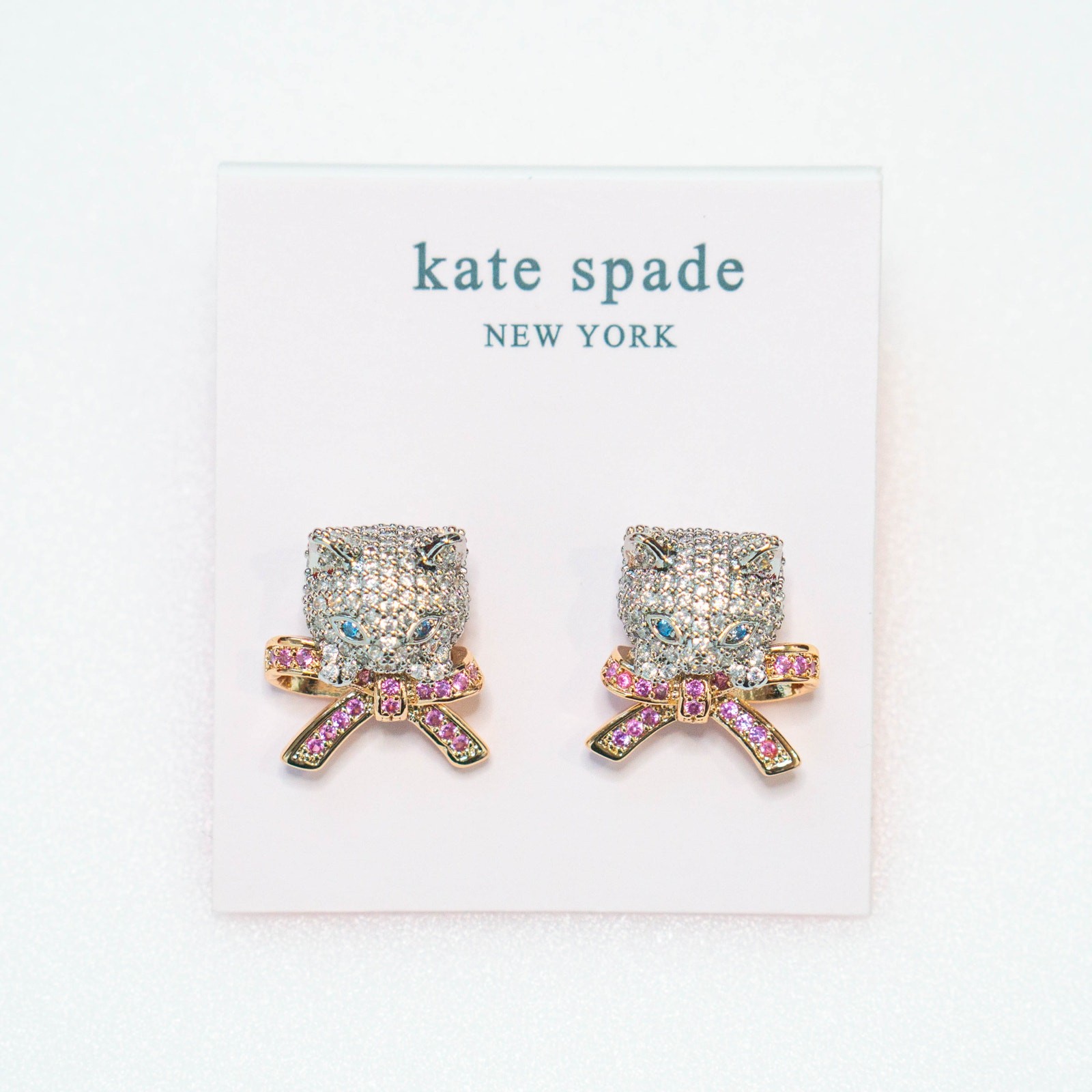 Kate Spade Pawlina Crystal Cat Studs