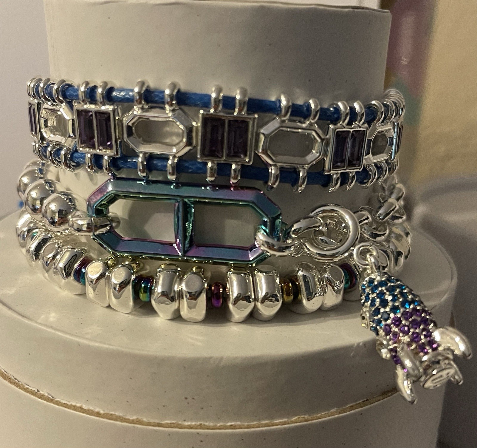 BP Bomb Party Summer 2026 Stack Bracelet Rocket Ship On Silver Nebula Navigator