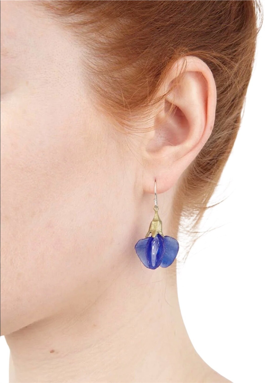 Michael Michaud False Indigo Earrings Drop Handcast Botanical Jewelry Nature Gif