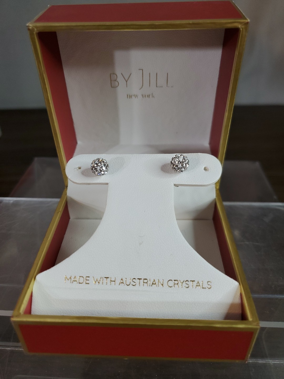New – Austrian Crystal Stud Earrings – By Jill Great Gift Idea 
