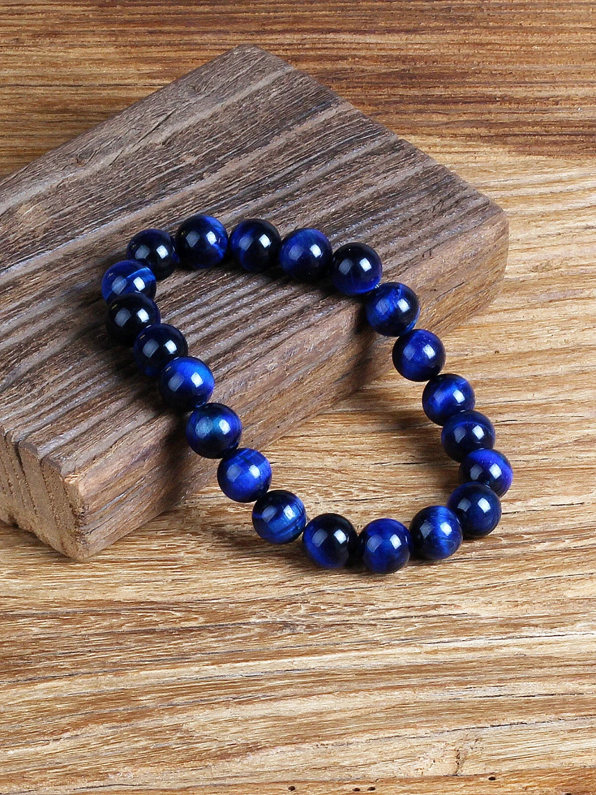 BESTSELLER 8MM Blue Tiger Eye Bracelet Energy Crystal Stone Healing Reiki Gifts