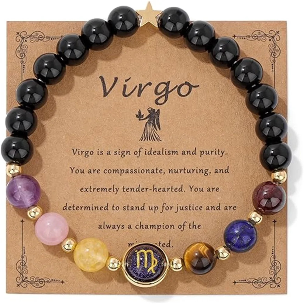 Zodiac Constellation Bracelet Aries Pisces Gifts for Women Men Astrology Jewelry