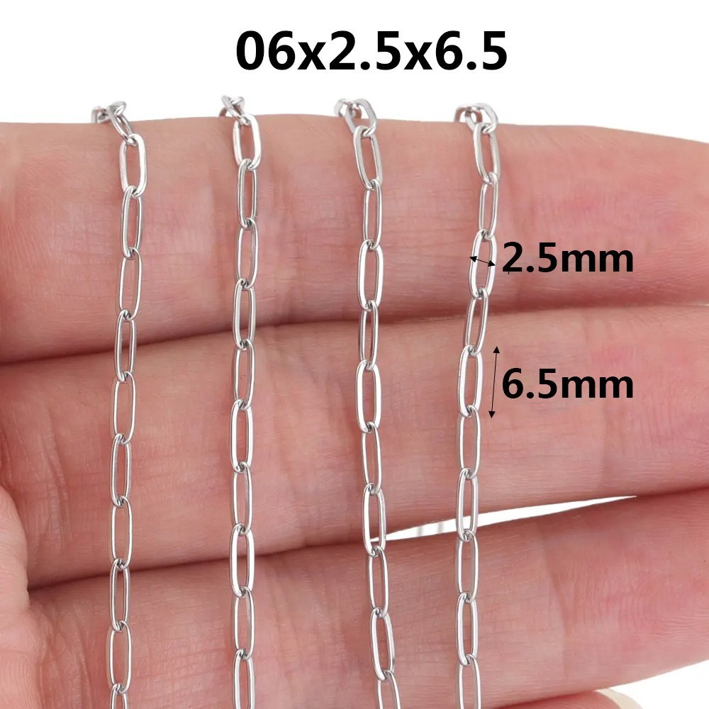 1Yard Stainless Steel Paperclip Chain 2.5mm for Bracelet Necklace SSF76-S