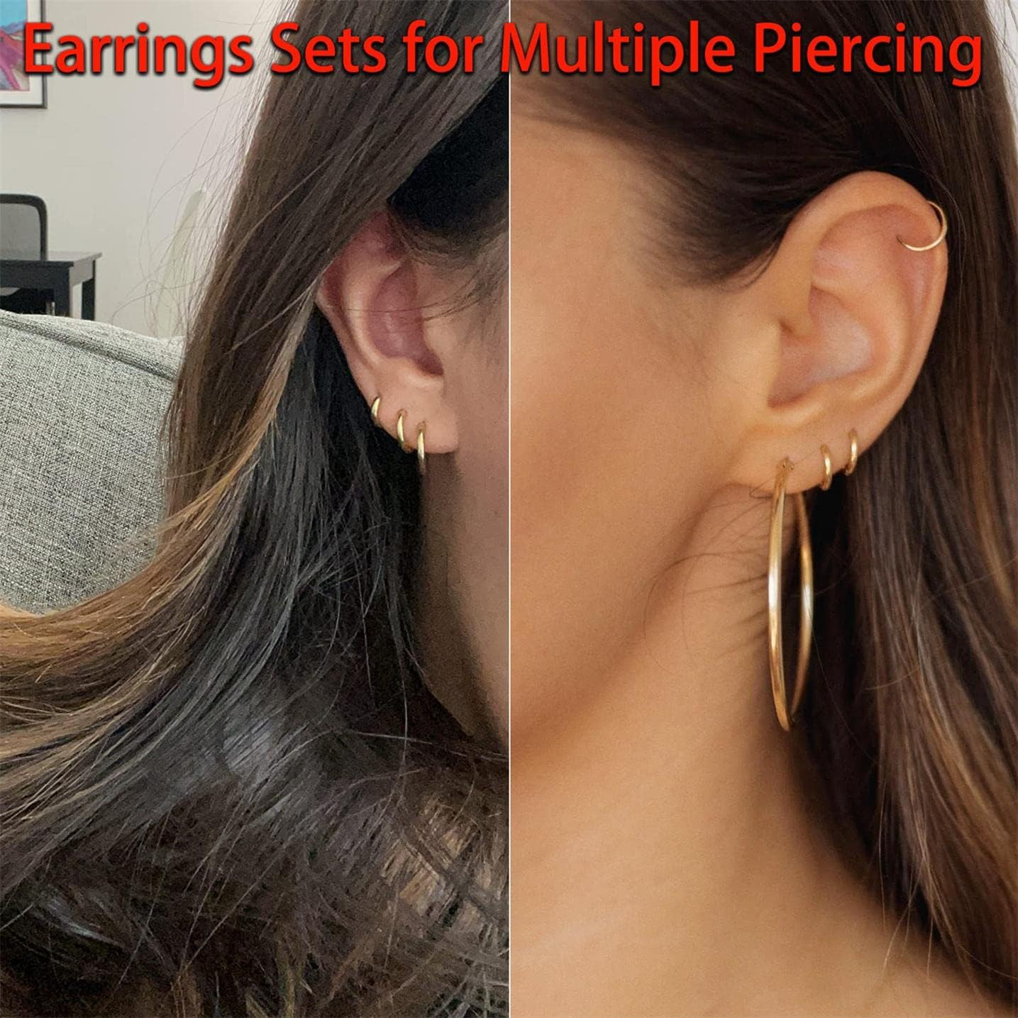 Small Gold Hoop Earrings Lightweight: Hinged Huggie Hoop Earrings for Lobe Carti