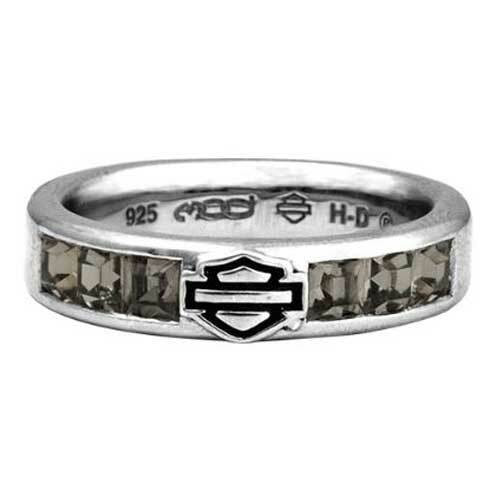 Harley-Davidson Women Sterling Silver Cubic Zirconia Wedding Band 191 / HDR0360