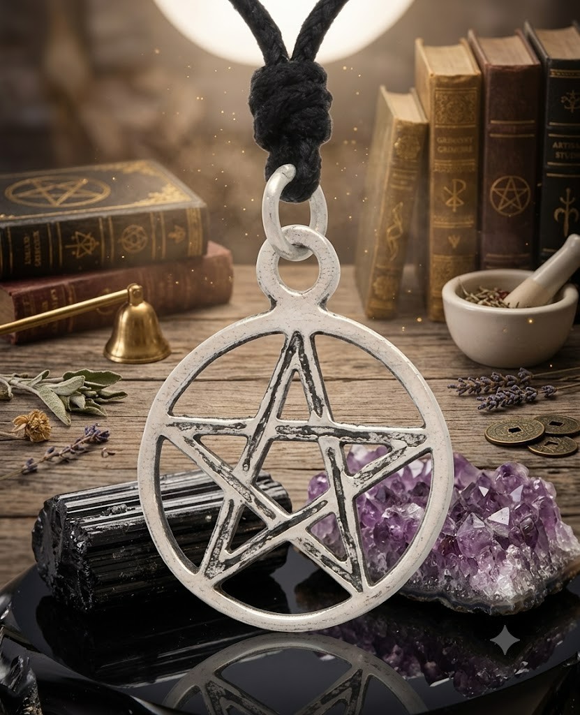 Durable Pentagram 92.5 Sterling Silver Pewter Brass Necklace Pendant Jewelry