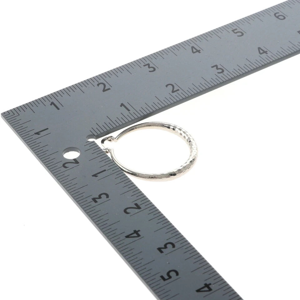 Silver Tone Metal Silver Plated Hinged Hoop Earring OYE467 -S40 .