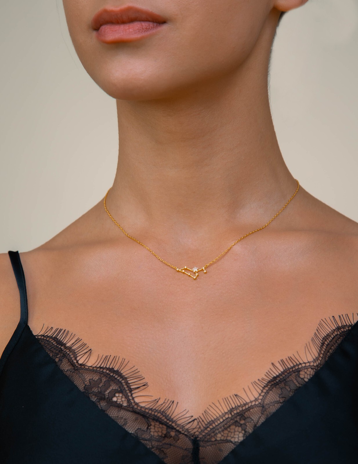 Zodiac Constellation Necklace with Crystals, Celestial Jewelry, Astrology Gift