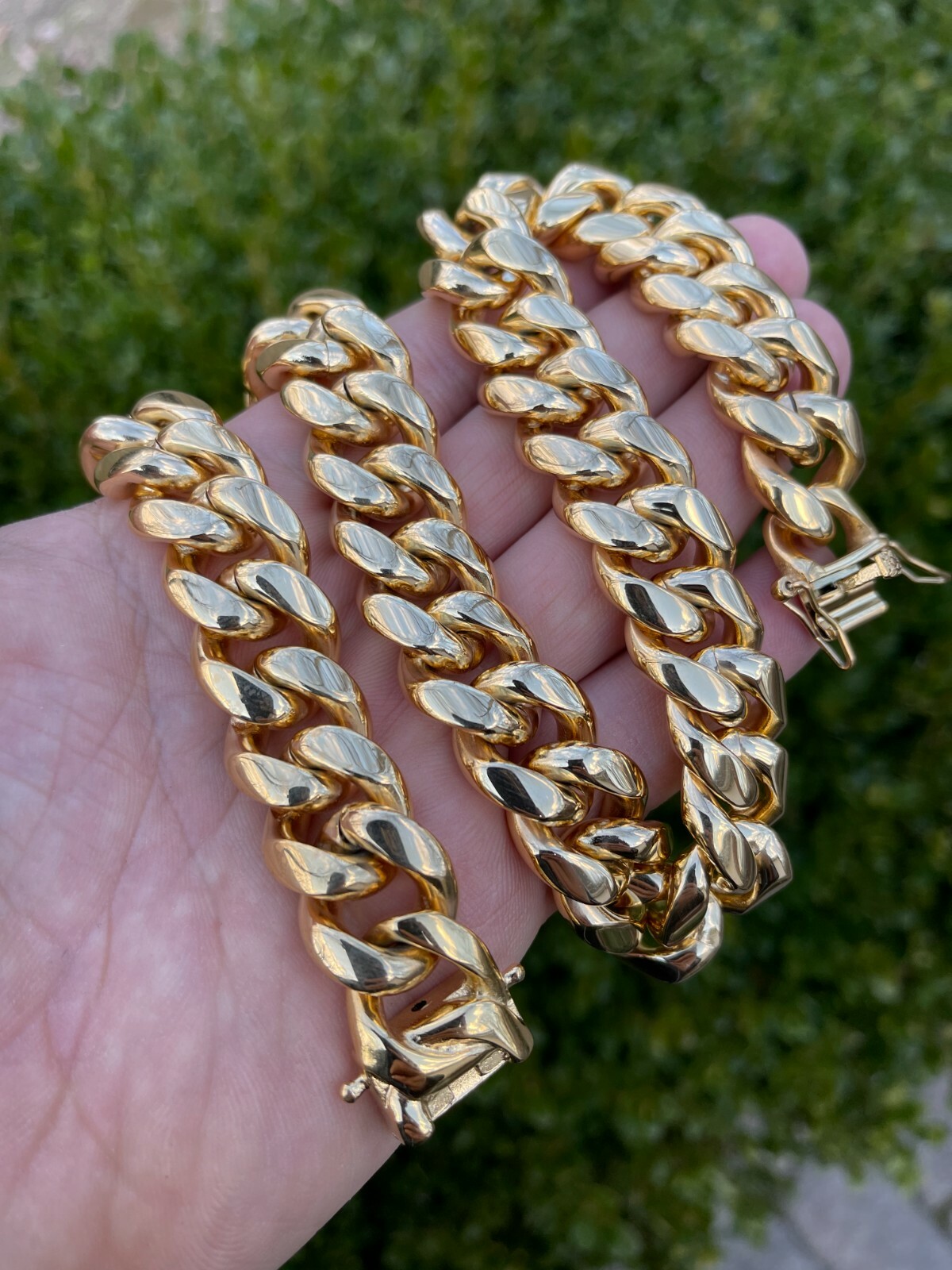 Miami Cuban Link Men’s Choker Chain Real 18k Gold Over Stainless Steel 18mm BIG