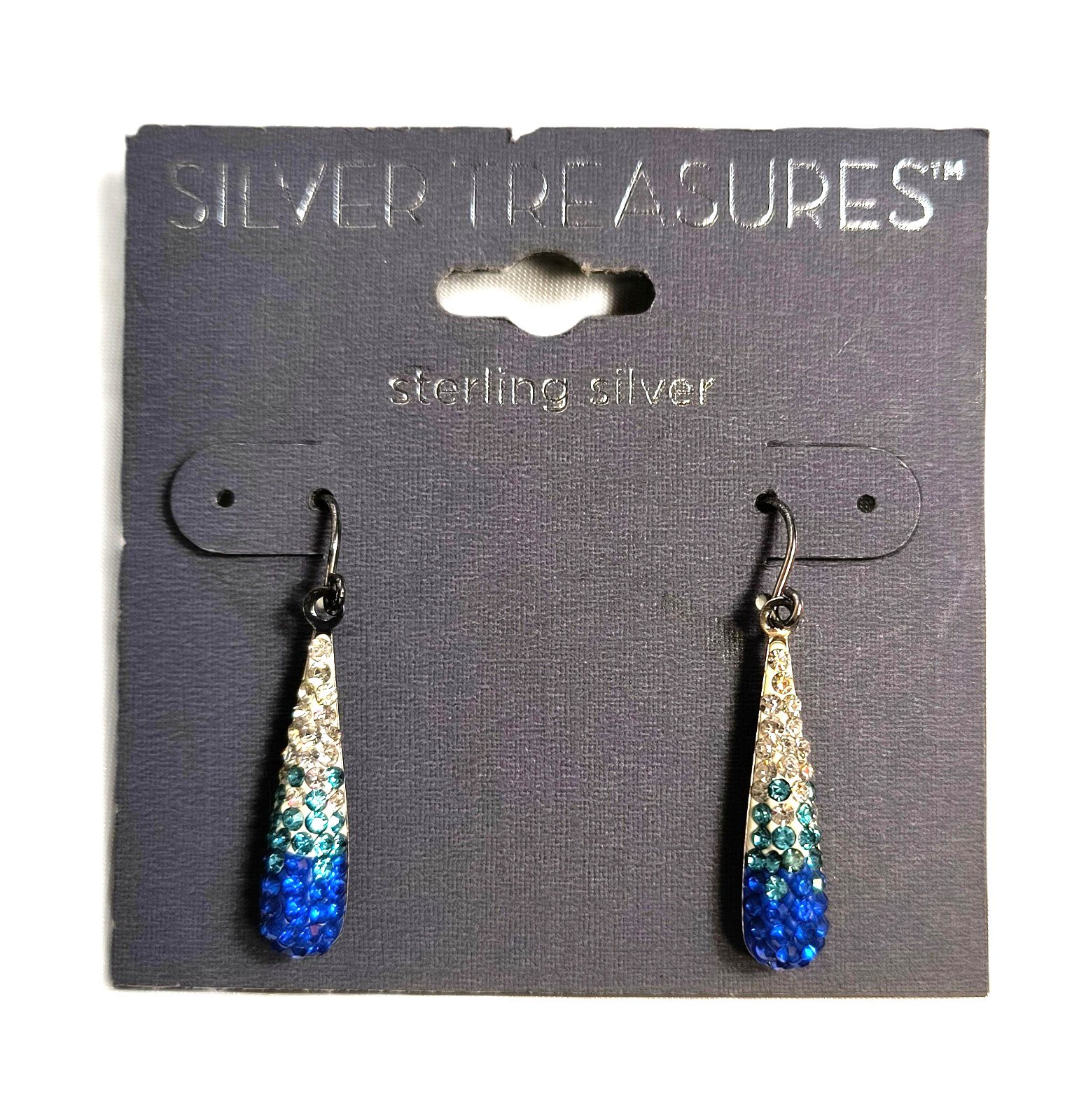 Silver Treasures New With Tags Sterling Silver Dangle/Drop Earrings Multicolor